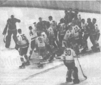 Action at center ice