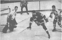 Action around Bruins' net