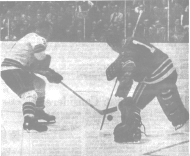 Action around Hawks' net